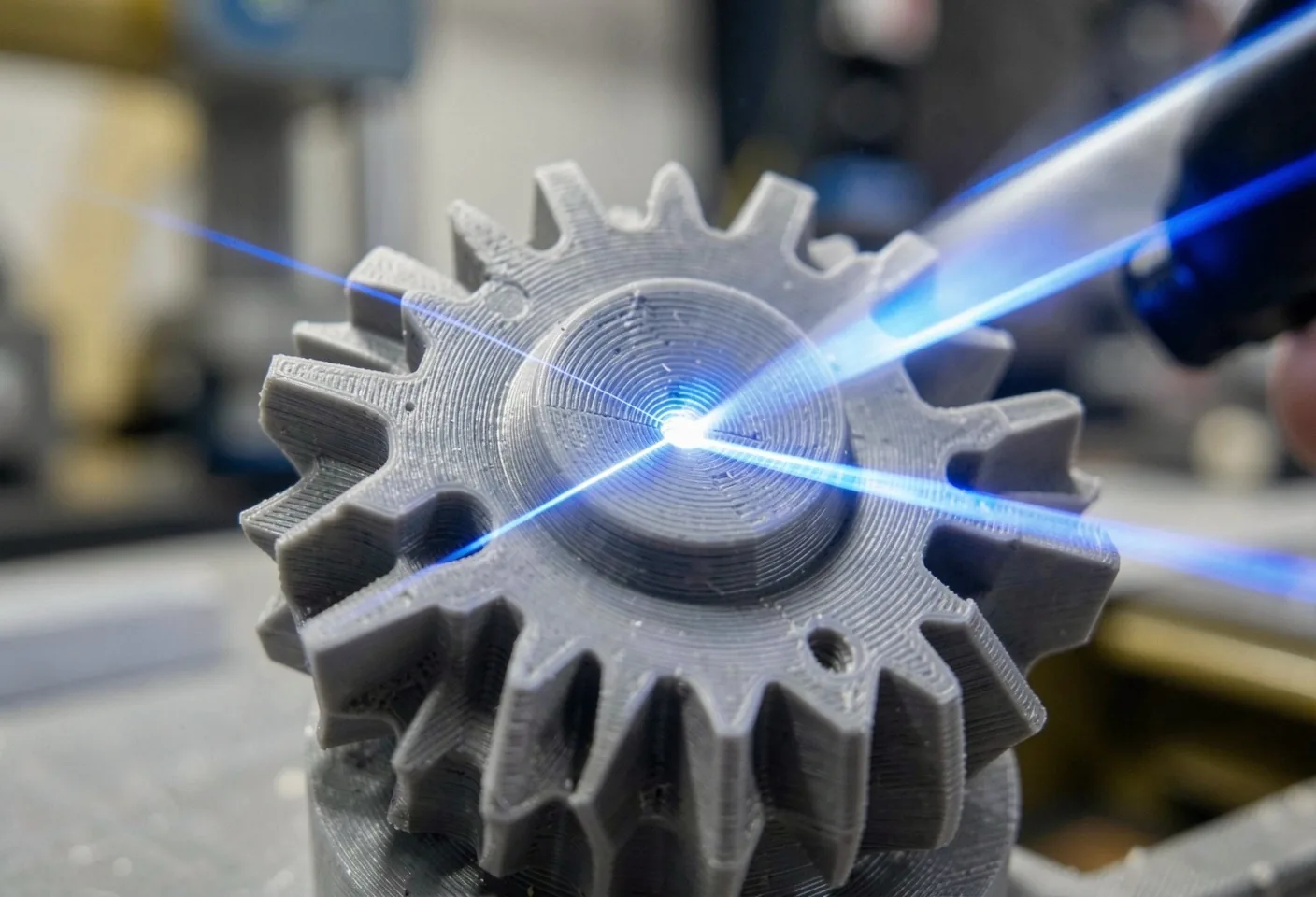 3D yazıcı nozulu filament ekstrüzyon makro çekim
